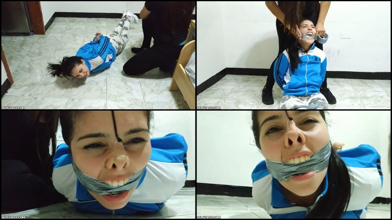 Afterburning Jogger In Bondage Tied Gagged And Nosehooked By An Evil MILF Burglar!